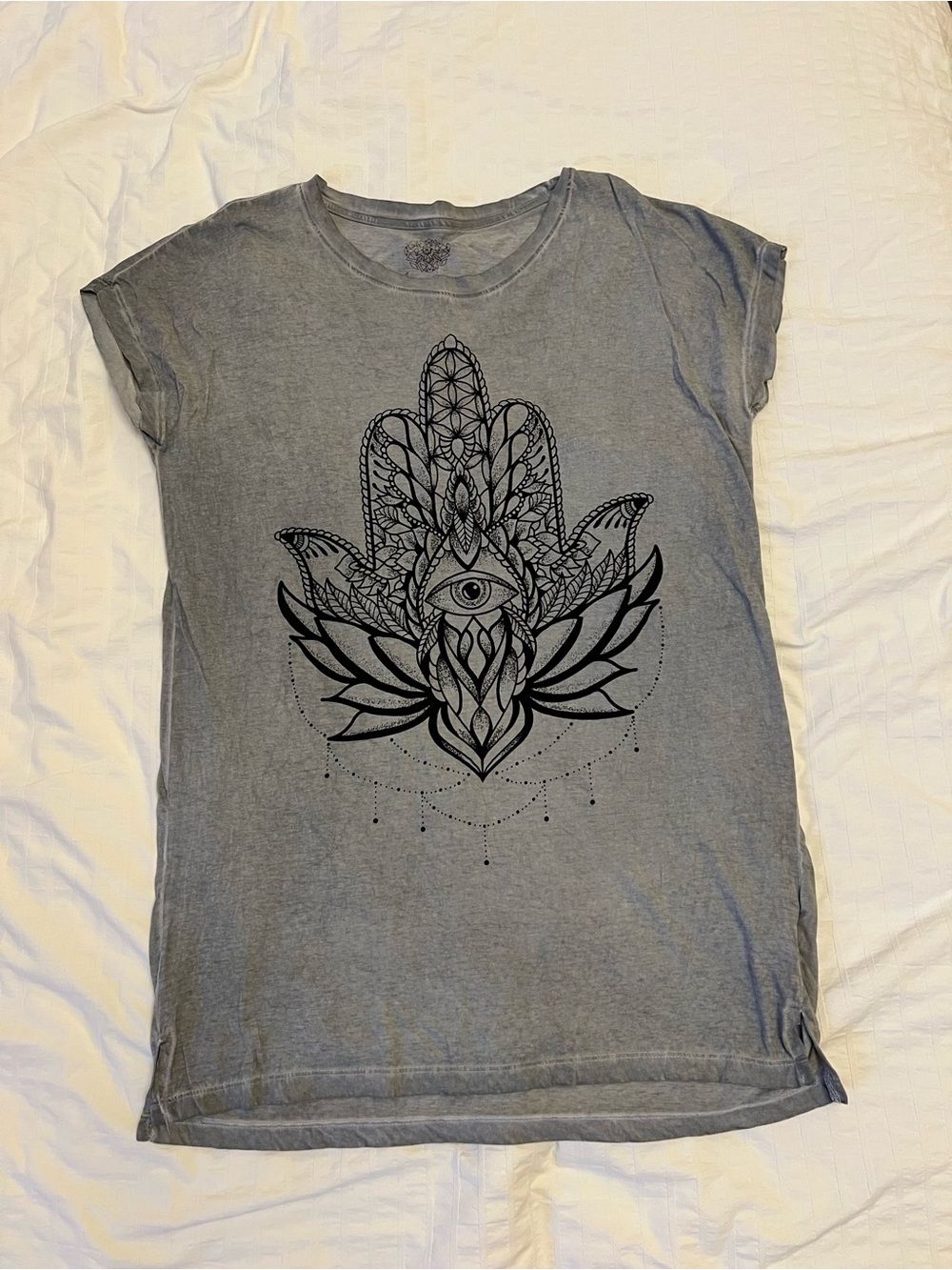 Gray Lotus Hamsa Hand Tunic